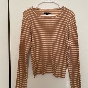 American Eagle Mustard Yellow Stripe Long Sleeve